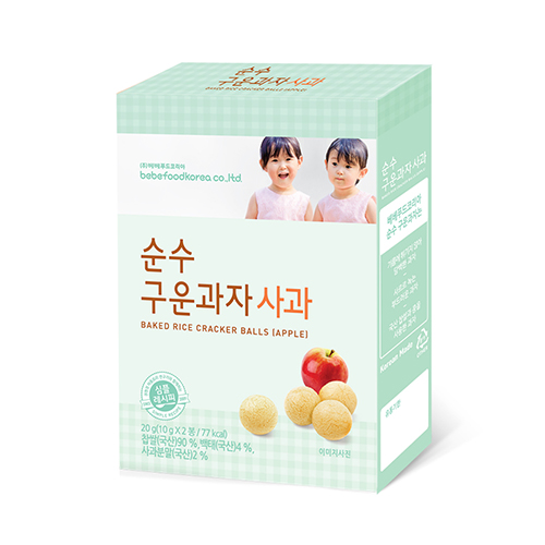 Bebefood Korea Baked Rice Cracker Balls (Apple)